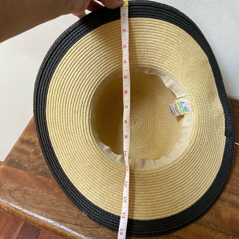 Two-Tone Straw Sun Hat - Picture 4 of 6